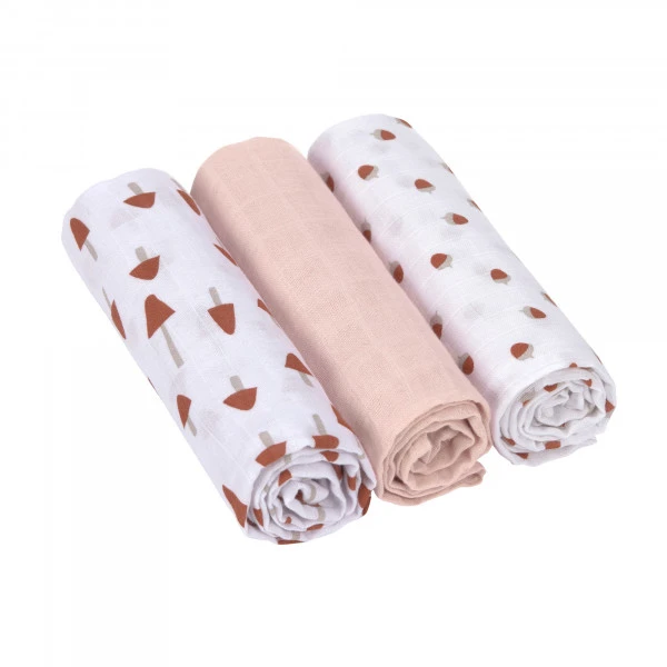 LÄSSIG Lässig Swaddle & Burp Blanket L Little Forest Powder Pink 3 Stück Sortiert 1 LÄSSIG Lässig Swaddle & Burp Blanket L Little Forest Powder Pink 3 Stück Sortiert