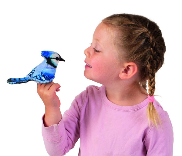 Folkmanis Fingerpuppe Mini Blauhäher/ Mini Blue Jay 2 Folkmanis Fingerpuppe Mini Blauhäher/ Mini Blue Jay – Bild 2