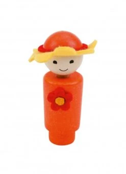 Ahrens Blumenmädchen Orange/orange Geburtstagsstecker